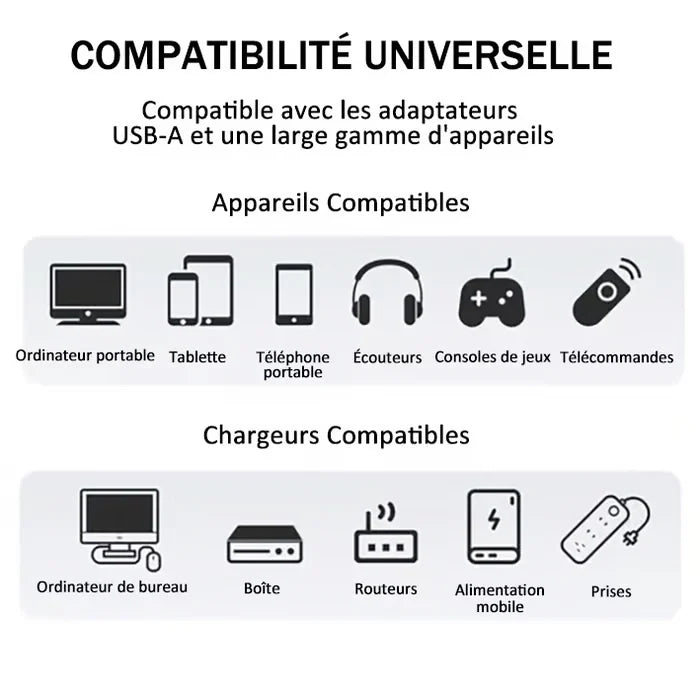 Câble de charge USB 4 en 1 charge rapide MAX 240W