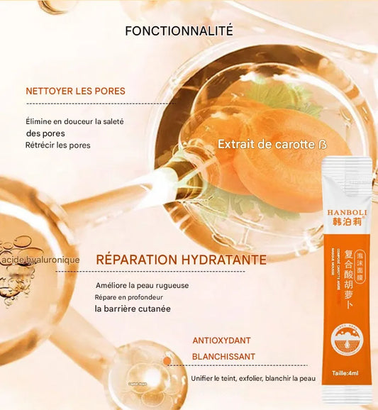 🥕Masque Moussant à la Carotte – Pores Propres et Peau Éclatante !