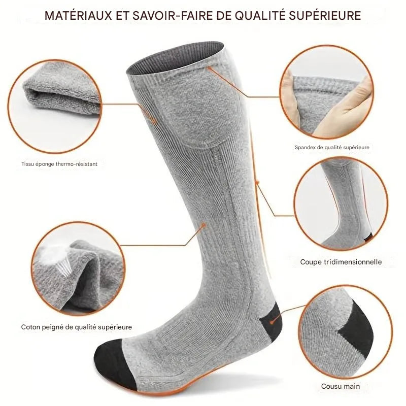 Chaussettes chauffantes à température réglable