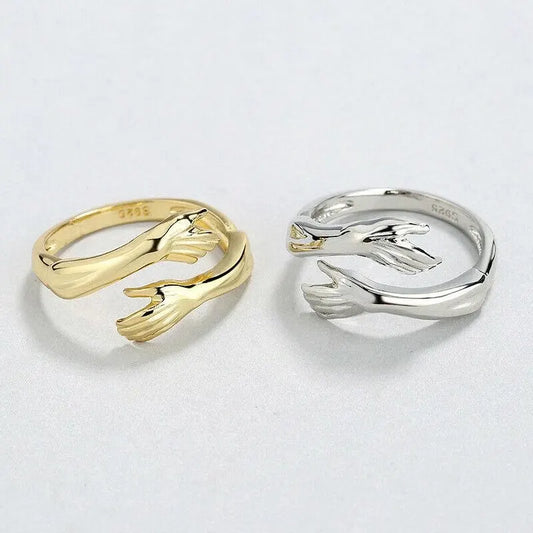 Bague Réglable pour Couple – Mains qui s’Embrassent