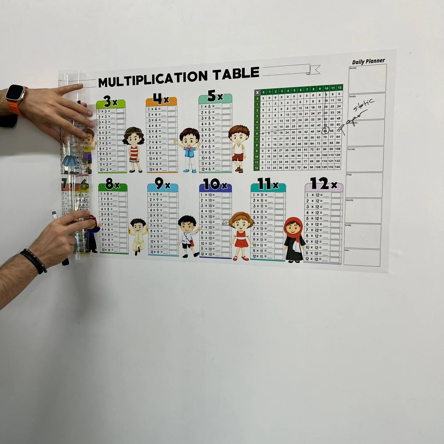 Jeu éducatif de multiplication de couleurs effaçables à sec pour enfants