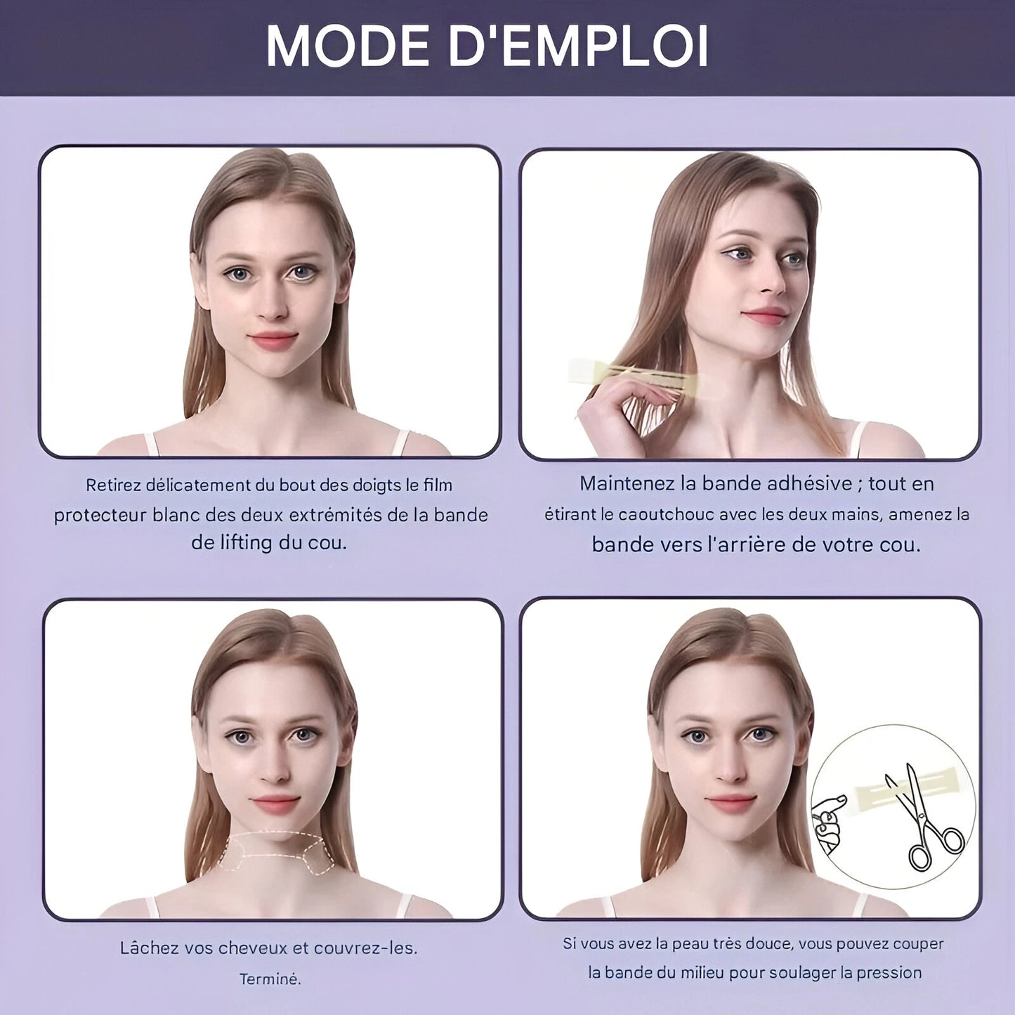 Bande de lifting pour le visage et le cou