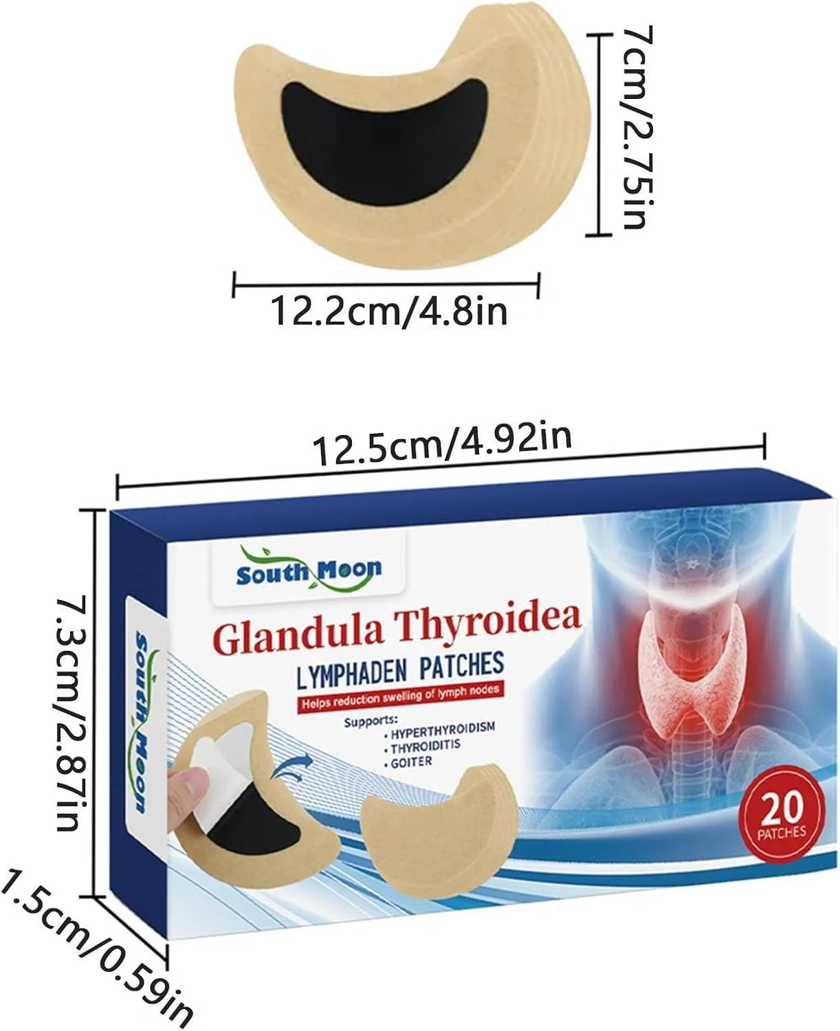 PuranLipo - Kit d'adhésifs pour le traitement de la thyroïde