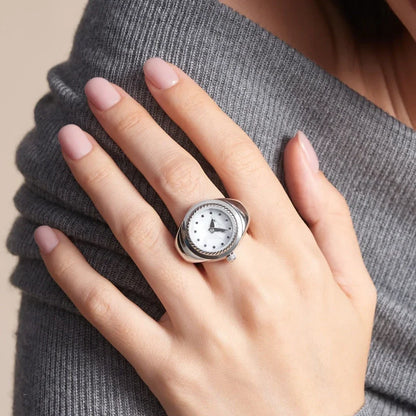 Montre à bague décorative réglable