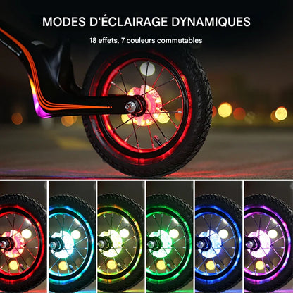 🌃Illuminez la nuit 🚴 Feu coloré pour moyeu de roue