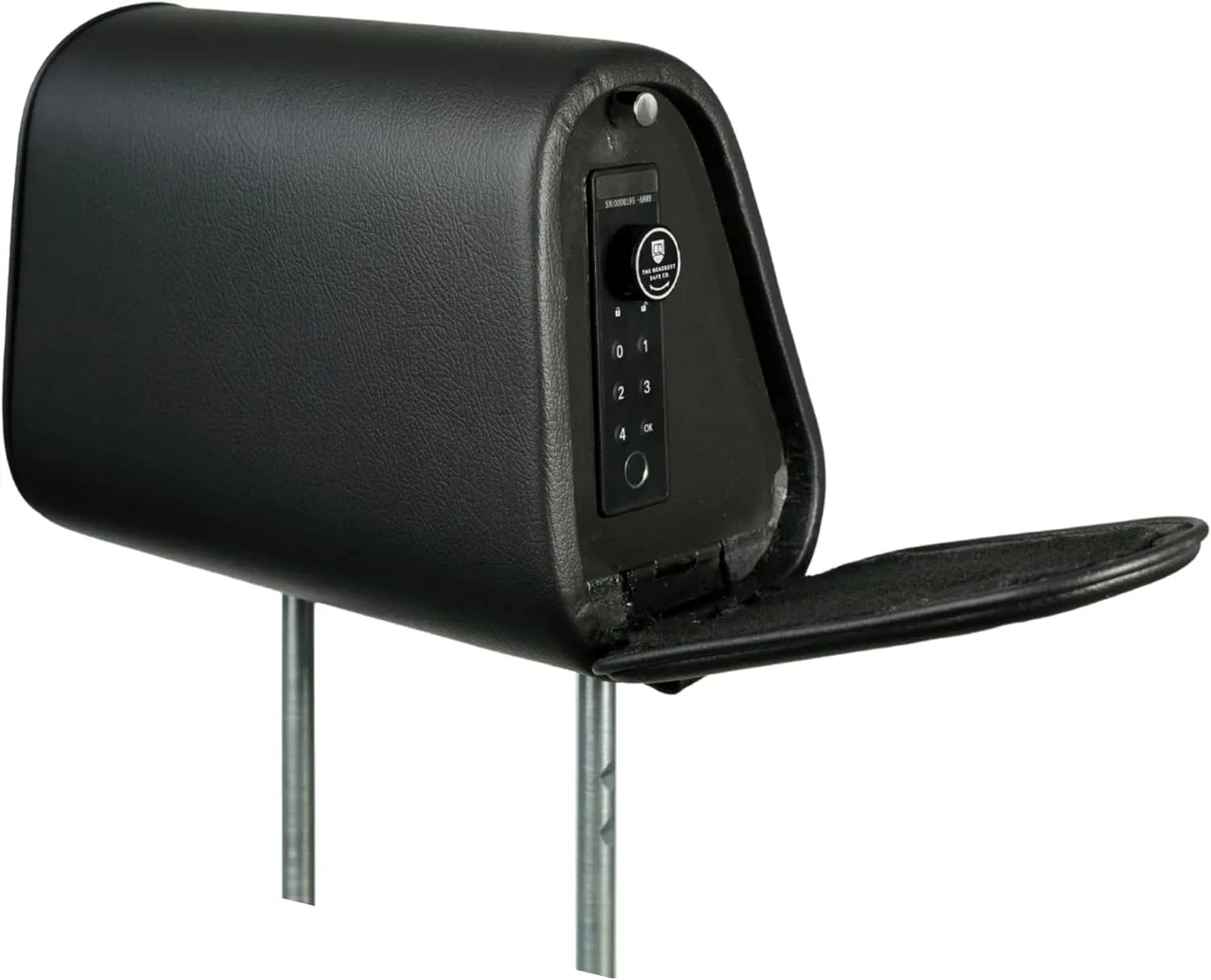 Coffre-fort dissimulé dans l'appuie-tête d'une voiture