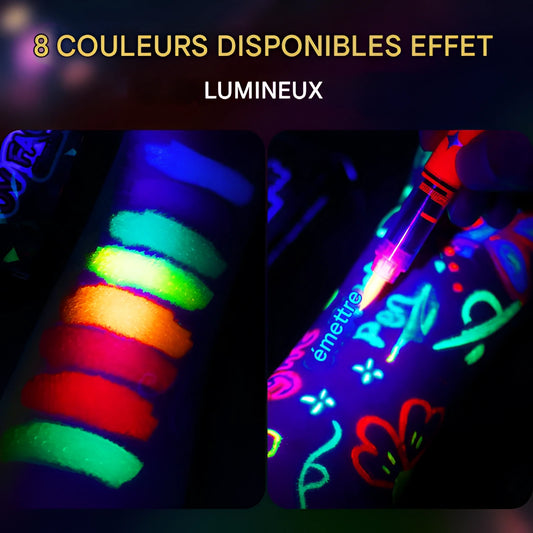 Ensemble de marqueurs UV lumineux pour le visage et le corps