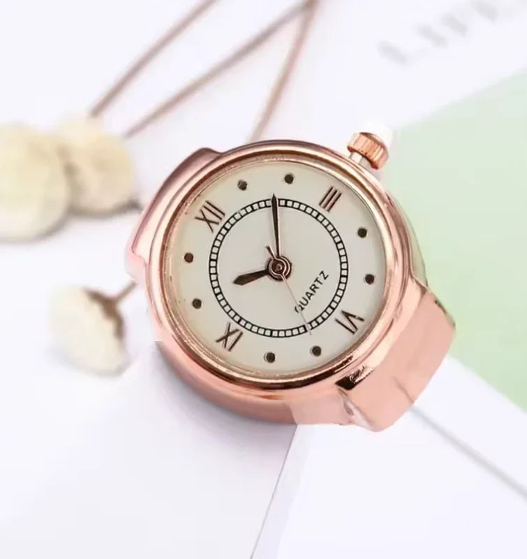 Montre à bague décorative réglable