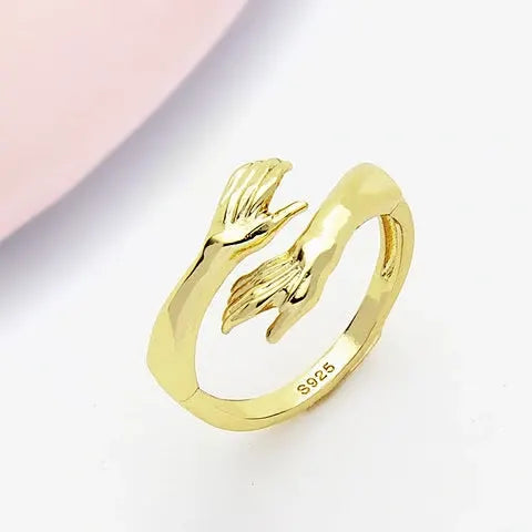 Bague Réglable pour Couple – Mains qui s’Embrassent