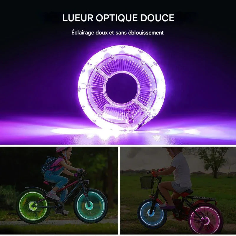 🌃Illuminez la nuit 🚴 Feu coloré pour moyeu de roue