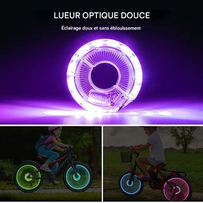 🌃Illuminez la nuit 🚴 Feu coloré pour moyeu de roue