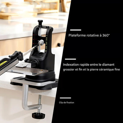 Aiguiseur à angle fixe et conception rotative à 360°