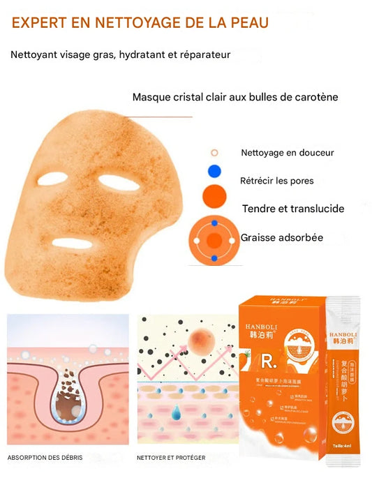 🥕Masque Moussant à la Carotte – Pores Propres et Peau Éclatante !