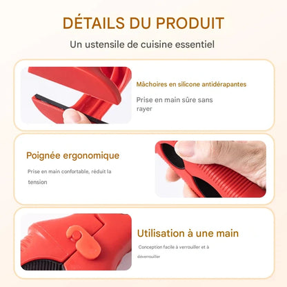 ✨ Pince à bol 3 en 1 en silicone - Maintient fermement les Tupperware et les assiettes pendant le transport et le stockage 🍱🔒