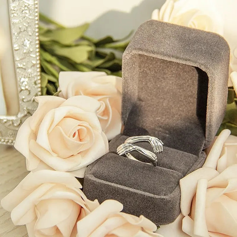 Bague Réglable pour Couple – Mains qui s’Embrassent