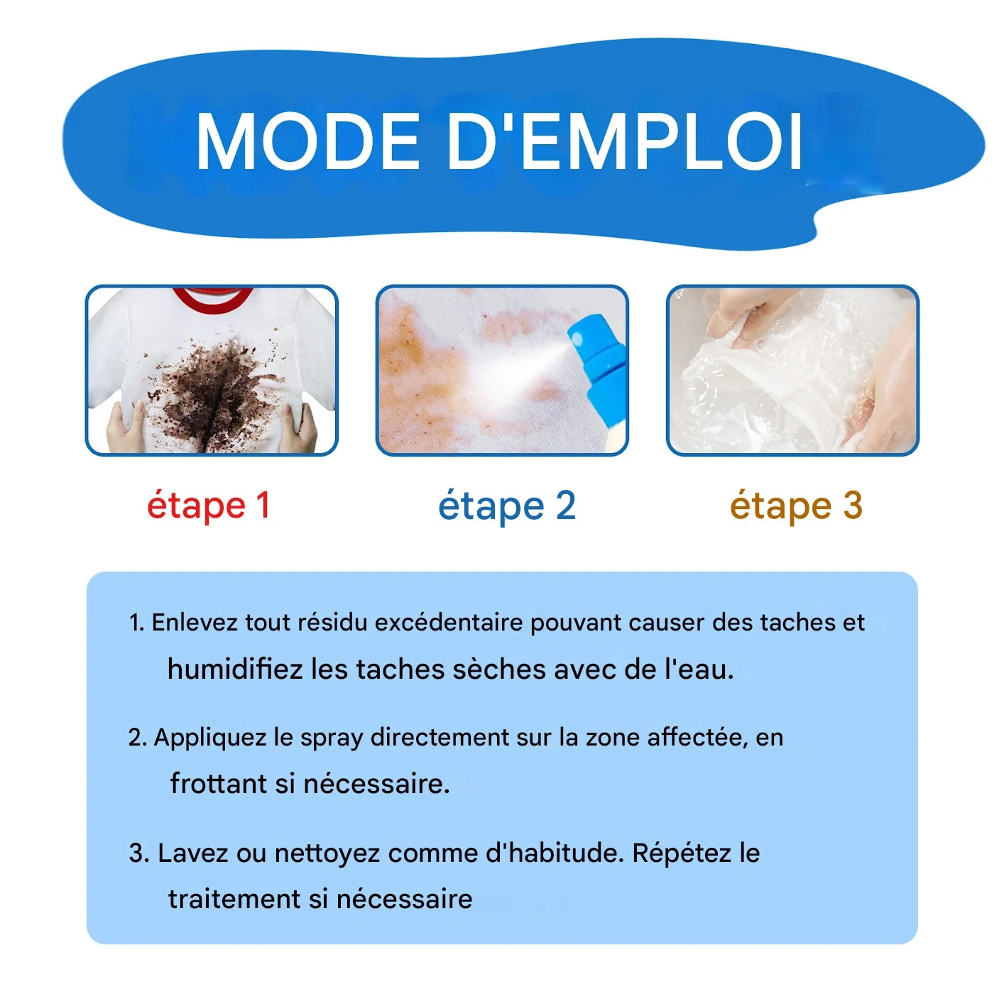 Spray de traitement des taches