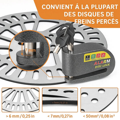 Protégez Votre Moto avec un Verrou d'Alarme Puissant