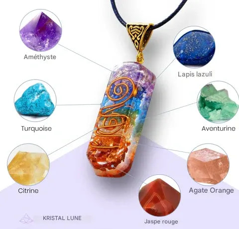 Pendentif Orgone 7 Chakras – Énergie, Harmonie et Protection au Quotidien