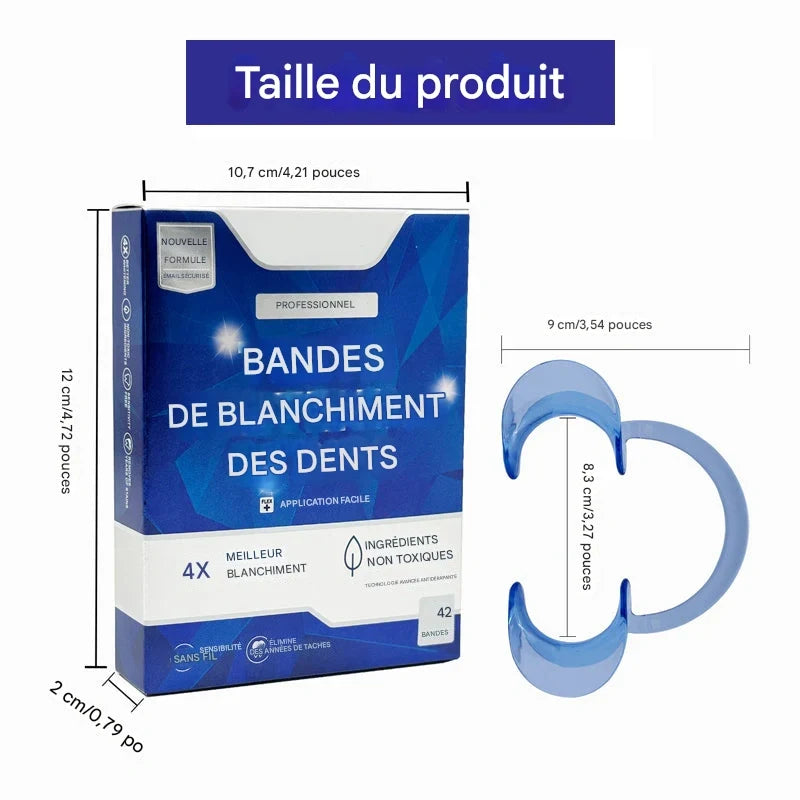 Kit de bandes blanchissantes douces et efficaces pour les dents