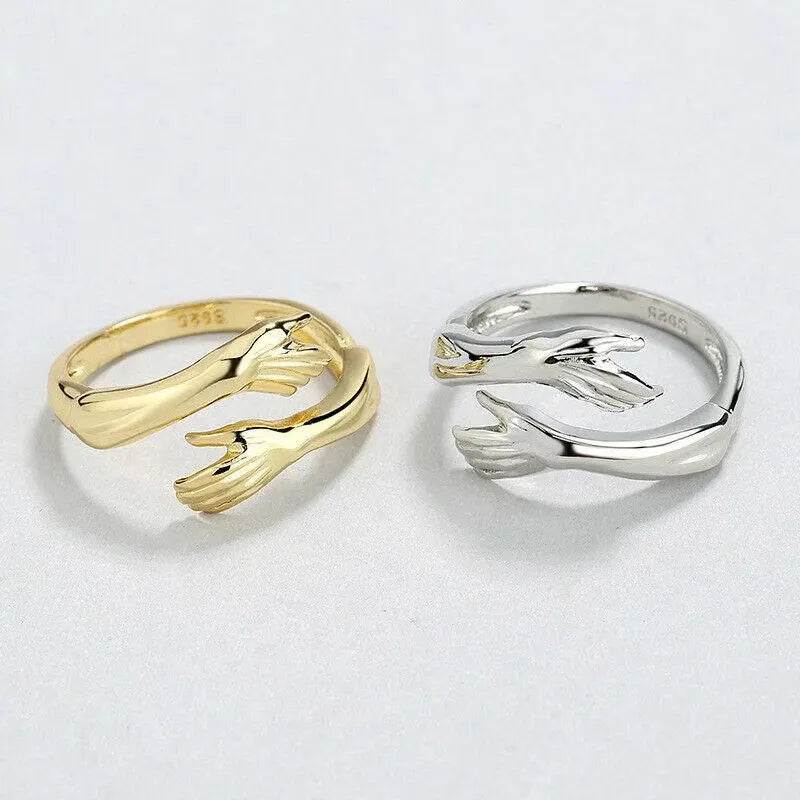 Bague Réglable pour Couple – Mains qui s’Embrassent