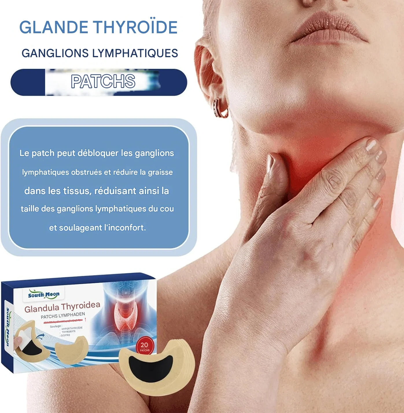PuranLipo - Kit d'adhésifs pour le traitement de la thyroïde