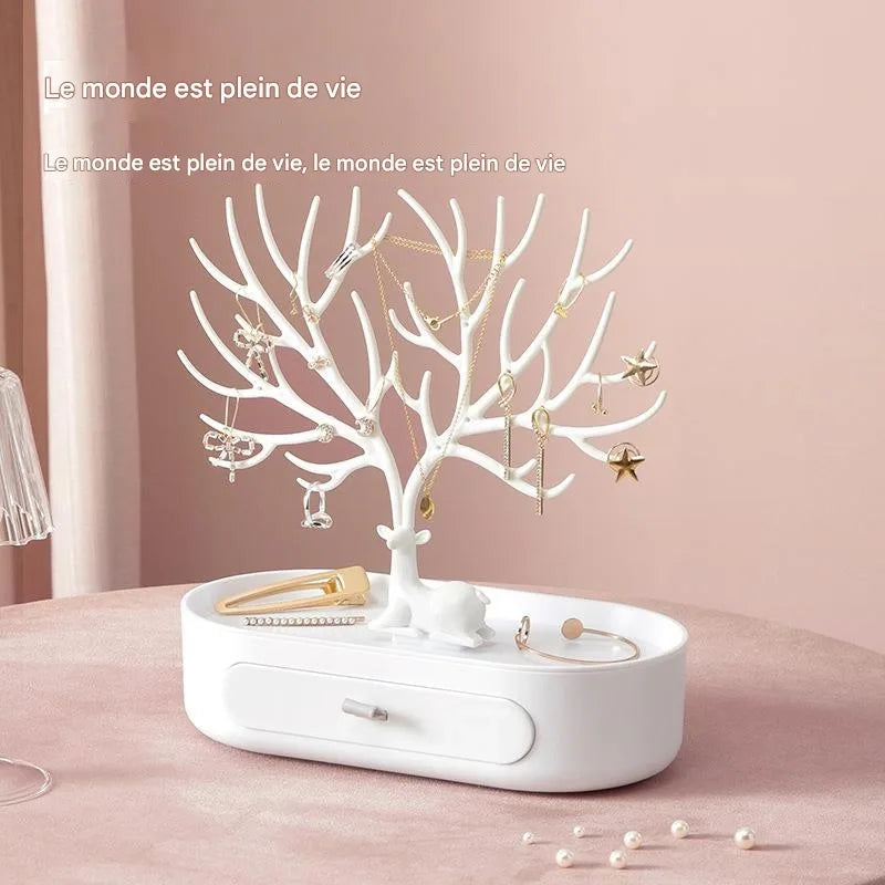 Porte-Bijoux en Bois de Cerf avec Tiroir Intégré