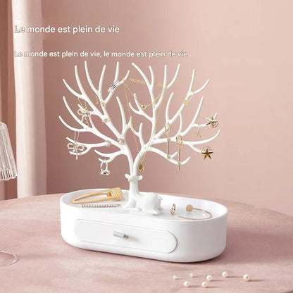 Porte-Bijoux en Bois de Cerf avec Tiroir Intégré