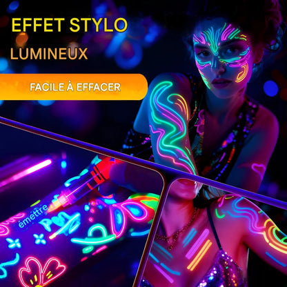 Ensemble de marqueurs UV lumineux pour le visage et le corps