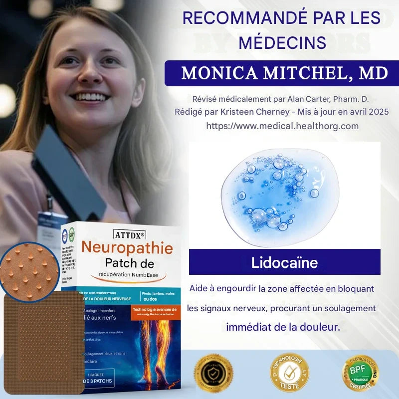 NeuroPatch™ Patch Réparateur Anti-Douleurs Neuropathiques | Supprime les brûlures nerveuses dès les premières minute !
