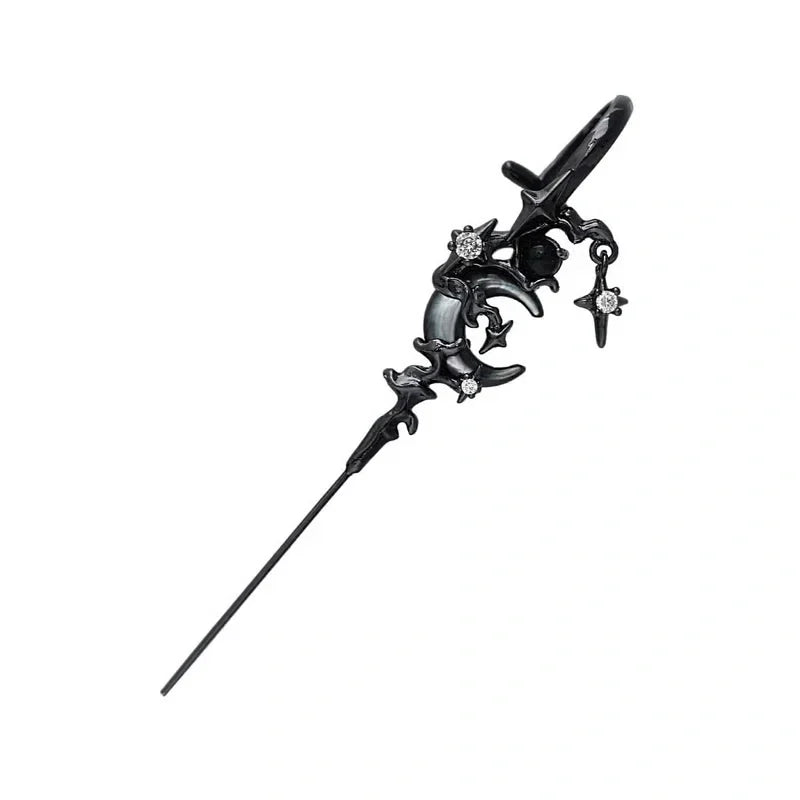 🌙 Mythe de la Lune – Boucles d’oreilles à crochet avec aiguille