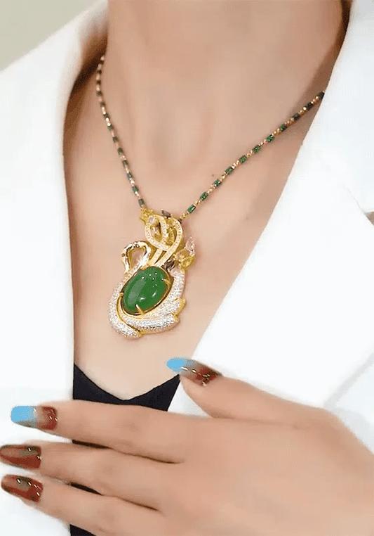 Collier en diamant avec pierre œil-de-chat