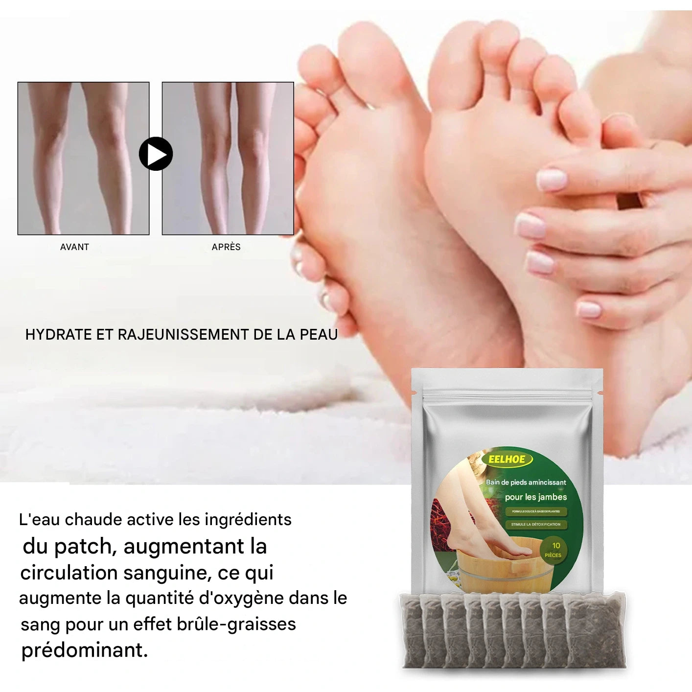 Sachets Détox pour Bain de Pieds | Élimine les Toxines et Draine en 20 Minutes!