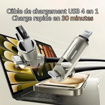 Câble de charge USB 4 en 1 charge rapide MAX 240W