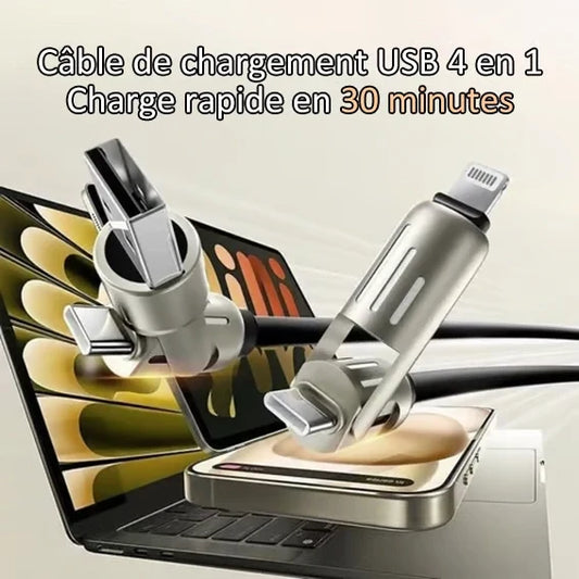 Câble de charge USB 4 en 1 charge rapide MAX 240W
