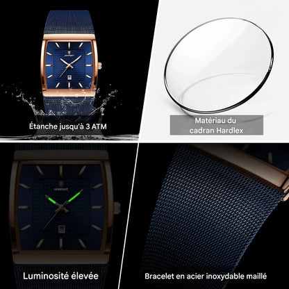 Montre Carrée lumineux pour hommes