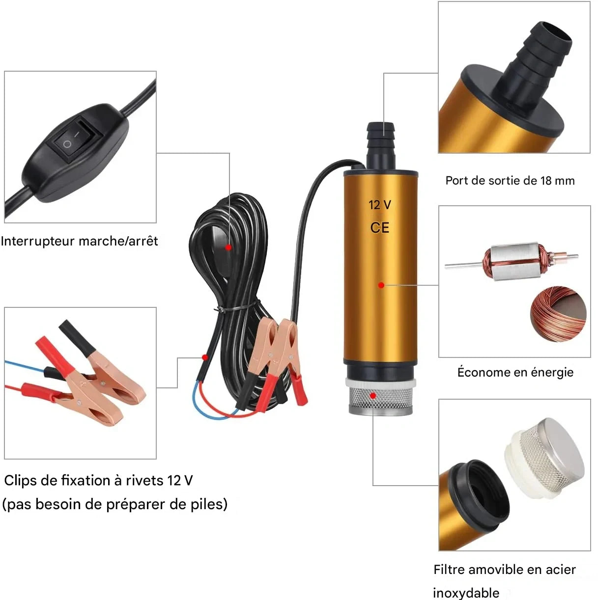 Pompe électrique de transfert d'huile et de carburant