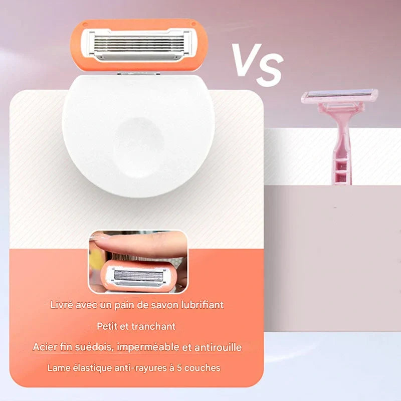 Rasoir Féminin à 5 Lames Superposées pour l’Épilation