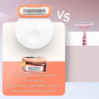 Rasoir Féminin à 5 Lames Superposées pour l’Épilation