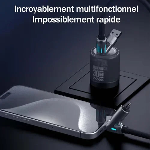 Câble de charge USB 4 en 1 charge rapide MAX 240W