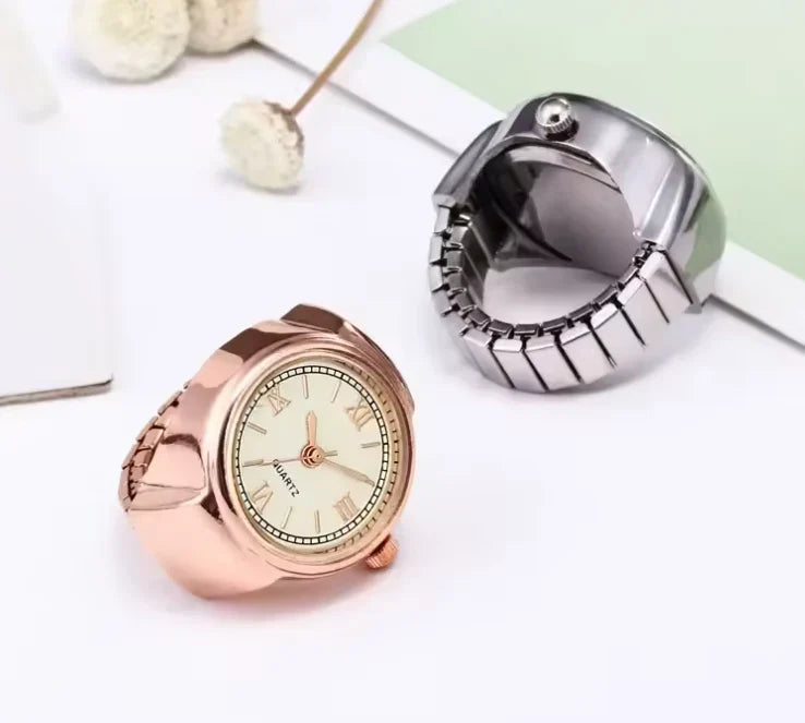Montre à bague décorative réglable