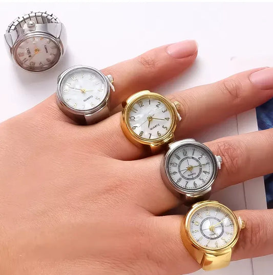 Montre à bague décorative réglable