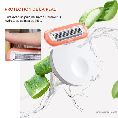 Rasoir Féminin à 5 Lames Superposées pour l’Épilation