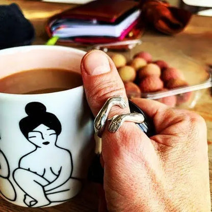 Bague Réglable pour Couple – Mains qui s’Embrassent