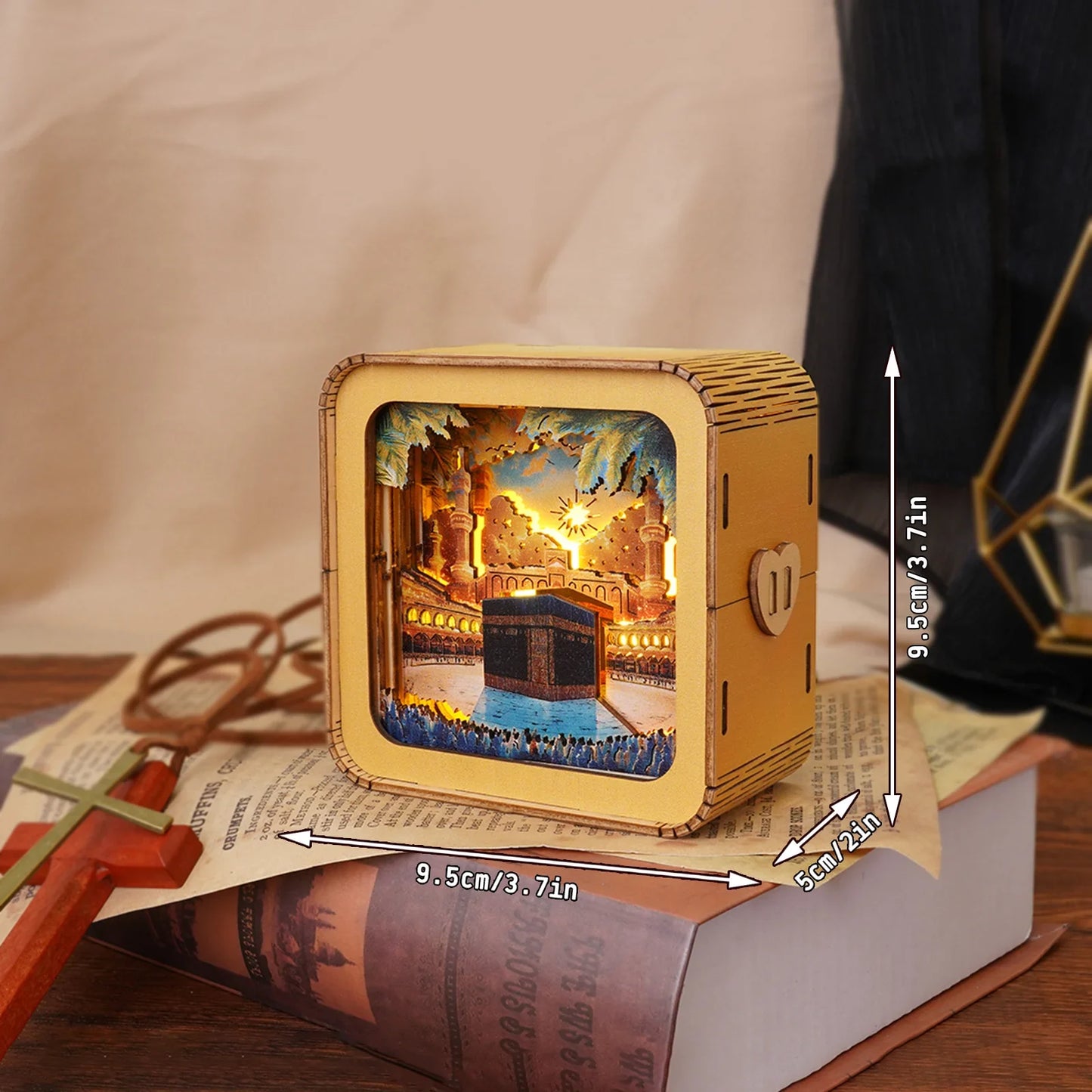 Kit Holy MAKKAH - Puzzle 3D en bois avec veilleuse