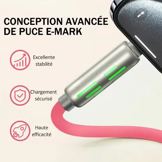 Câble de charge USB 4 en 1 charge rapide MAX 240W
