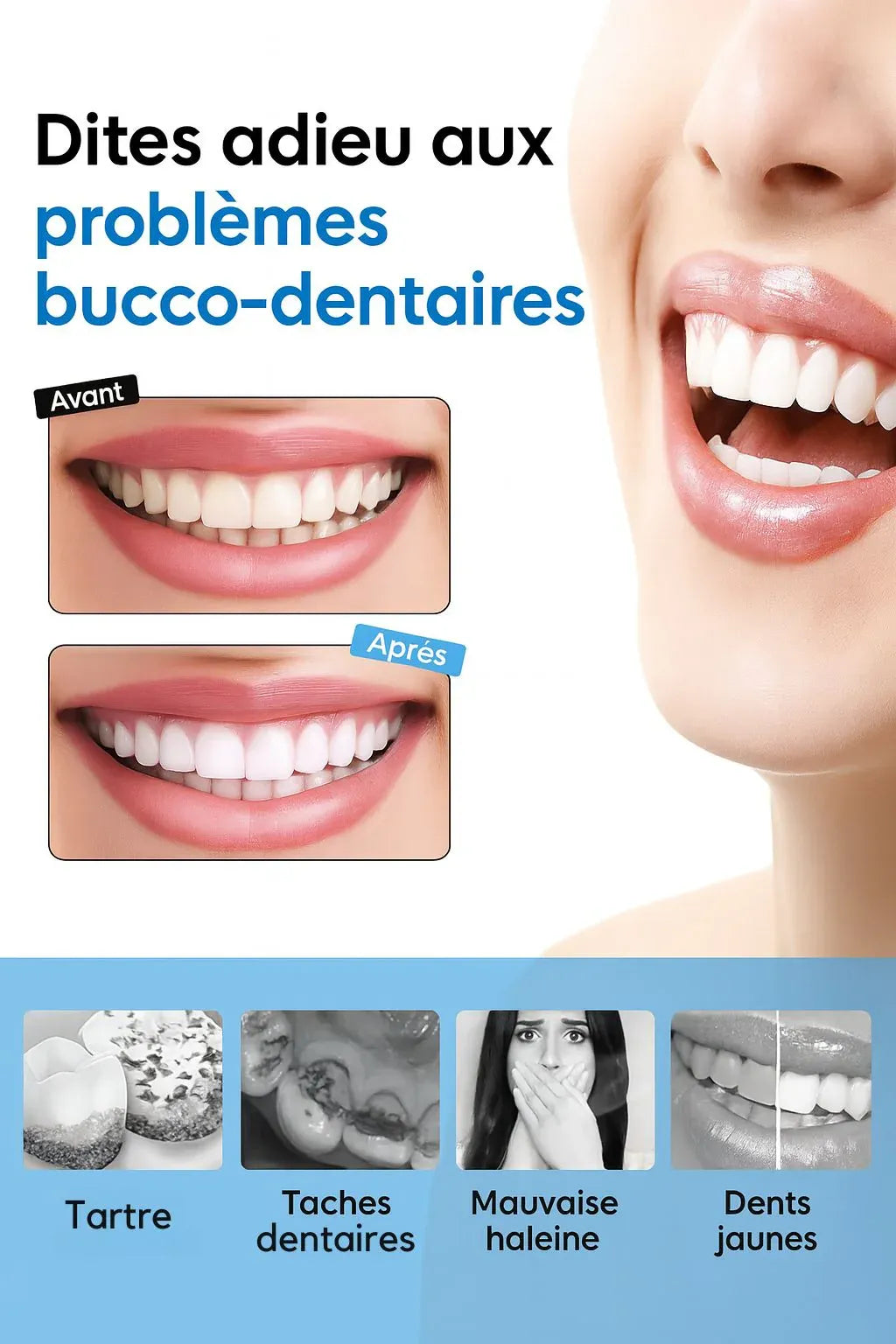 Brosse à Dents Électrique & Kit Complet – Détartrage, Blanchiment et Nettoyage en Profondeur