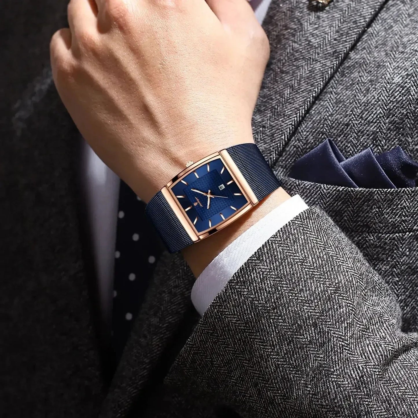 Montre Carrée lumineux pour hommes