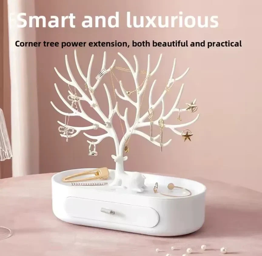 Porte-Bijoux en Bois de Cerf avec Tiroir Intégré