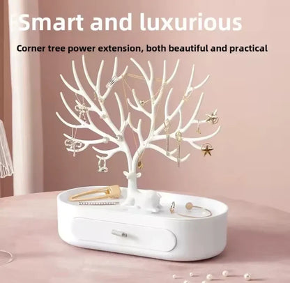 Porte-Bijoux en Bois de Cerf avec Tiroir Intégré